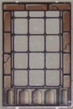 [P 2494pb06 (Trans-Clear)] Glass for Window 1 x 4 x 5 with Brown Brick Border Pattern