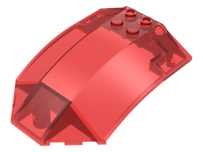 [P x224 (Trans-Red)] Windscreen 8 x 6 x 2 Curved Sloped Sides