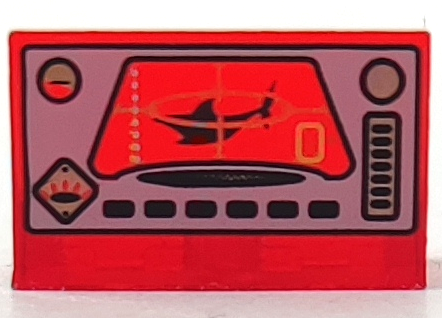 [P 4865pb006 (Trans-Red)] Panel 1 x 2 x 1 with Ogel Control Panel Pattern