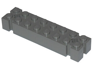 [P 30520 (Dark Gray)] Brick, Modified 2 x 8 with Channels and Axle Holes at Ends