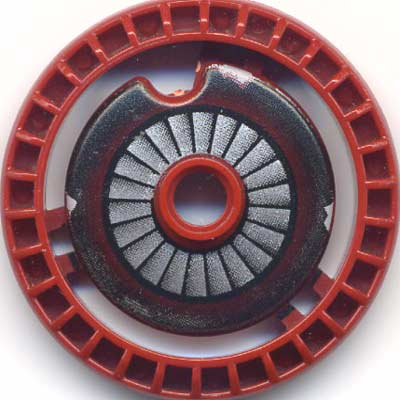 [P 32439apb02 (Dark Red)] Technic, Disk 5 x 5 - Notched WITHOUT Pin with ARC-170 Starfighter Pattern