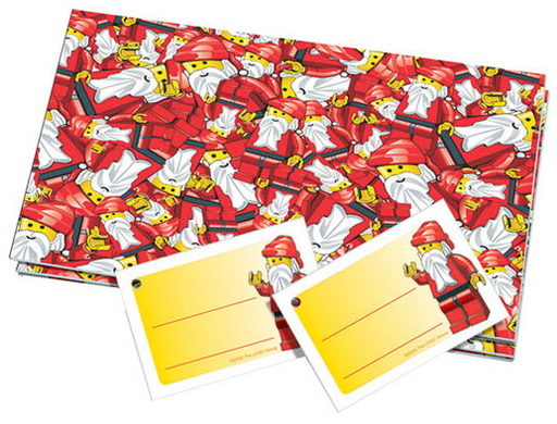 [G 4297306 (No Colour)] Gift Wrap & Tags, Santa Minifigure Pattern