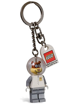 [G 852240 (No Colour)] Sandy Cheeks Spacesuit Key Chain with Lego Logo Tile, Modified 3 x 2 Curved with Hole