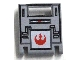 [P 4346px4 (Light Bluish Gray)] Container, Box 2 x 2 x 2 Door with Slot with Red SW Rebel Alliance Symbol Pattern