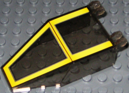 [P 30372pb02 (Trans-Black)] Windscreen 7 x 4 x 1 2/3 with Locking Dual 2 Fingers with SW Yellow Pattern