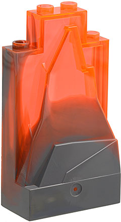 [P 47847pb002 (Trans-Neon Orange)] Rock Panel 2 x 4 x 6 with Marbled Dark Bluish Gray Pattern