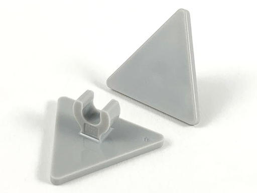 [P 65676 (Light Bluish Gray)] Road Sign 2 x 2 Triangle with Open O Clip