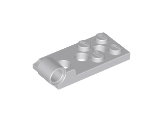 [P 98285 (Light Bluish Gray)] Hinge Plate 2 x 4 with Pin Hole and 3 Holes - Bottom