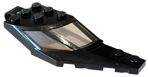 [P 24226c01 (Black)] Windscreen 8 x 3 x 1 1/3 Half Right with Two Panes, Pin Hole and Trans-Brown Glass