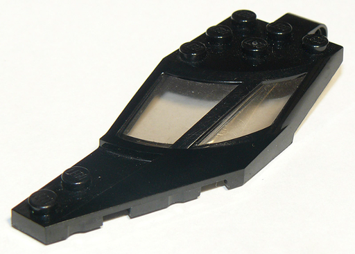 [P 24235c01 (Black)] Windscreen 8 x 3 x 1 1/3 Half Left with Two Panes, Pin Hole and Trans-Brown Glass