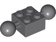 [P 57908 (Dark Bluish Gray)] Technic, Brick Modified 2 x 2 with 2 Ball Joints