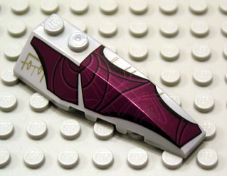 [P 41747px1 (Pearl Light Gray)] Wedge 6 x 2 Right with Purple Wing Pattern