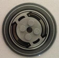 [P 44375bpb01 (Light Bluish Gray)] Dish 6 x 6 Inverted (Radar) - Solid Studs with SW AT-TE Pattern