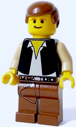 [M sw0045 (No Colour)] Han Solo - Yellow Head, Black Vest over Tan Shirt, Brown Legs with Belts