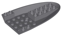 [P 87611 (Dark Bluish Gray)] Aircraft Fuselage Forward Bottom Curved 6 x 10 with 3 Holes