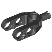 [P 53533 (Black)] Technic, Liftarm, Modified Fork 2 x 4 with Pin