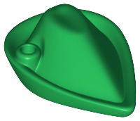 [P 88489 (Green)] Minifigure, Headgear Hat, Forestmen's (Bycocket) (Reissue with Blind Hole for Feather)