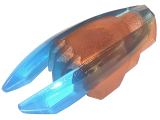 [P 28587pb04 (Reddish Copper)] Minifigure, Weapon Ninjago Time Blade with Molded Trans-Dark Blue Claws and Blades Pattern